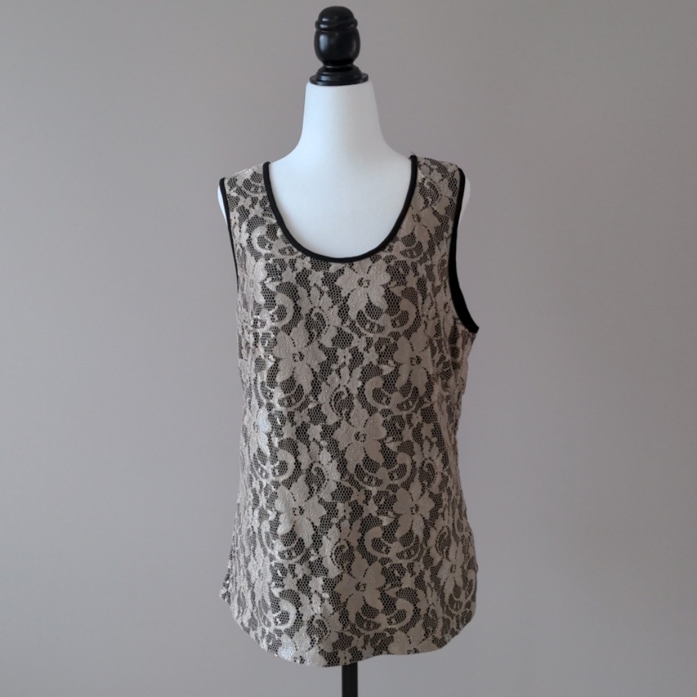 Lace Overlay Tank Top